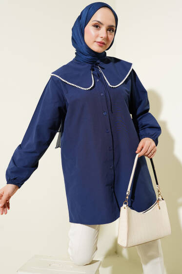 İncili Denizci Yaka Gömlek Lacivert - Gömlek