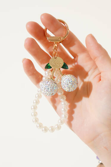 İncili Kiraz Anahtarlık Gümüş - Anahtarlık