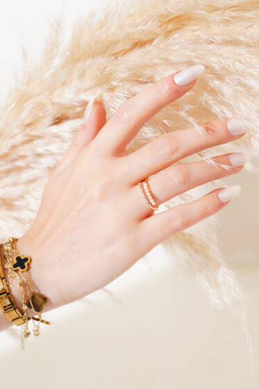 İncili Taşlı Yüzük Gold - Yüzük