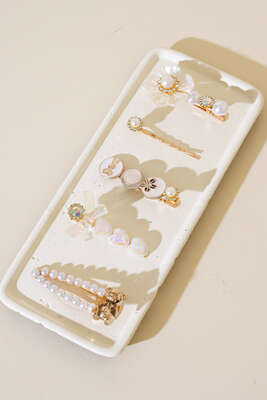 İncili Toka Set Gold - Toka