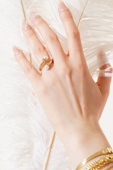 İncili Yüzük Gold - Yüzük