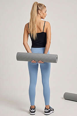 İp Askı Detaylı Pedli Büstiyer Siyah - Sporcu Sütyeni 