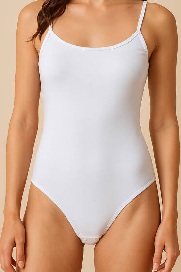 İp Askılı Çıtçıtlı Body Beyaz - İç Giyim
