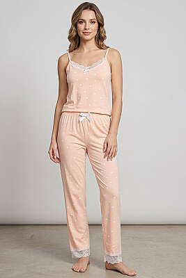 İp Askılı Kalp Baskılı Şort Pijama Takım Yavru Ağzı 