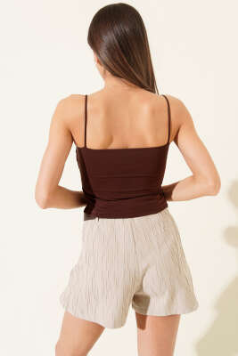 İp Askılı Pedli Büstiyer Kahve - Kadın Giyim Modelleri