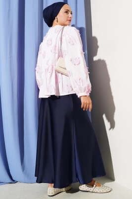 İp Bağcık Detaylı Püsküllü Kimono Pembe - Dış Giyim&Mont