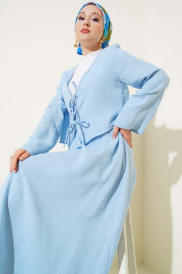 İp Bağcık Kimono Etekli İkili Takım Mavi - 700-1000 TL Ürünler