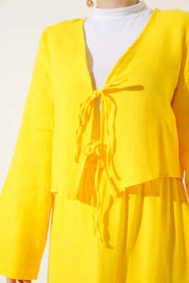 İp Bağcık Kimono Etekli İkili Takım Sarı - 700-1000 TL Ürünler