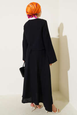 İp Bağcık Kimono Etekli İkili Takım Siyah - 700-1000 TL Ürünler