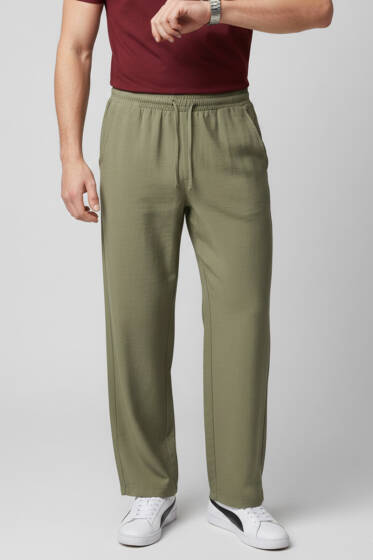 İp Bağcıklı Baggy Tensel Erkek Pantolon Haki - Erkek Pantolon