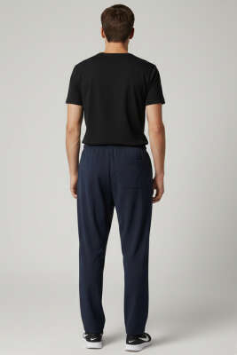 İp Bağcıklı Baggy Tensel Erkek Pantolon Lacivert - Erkek Pantolon