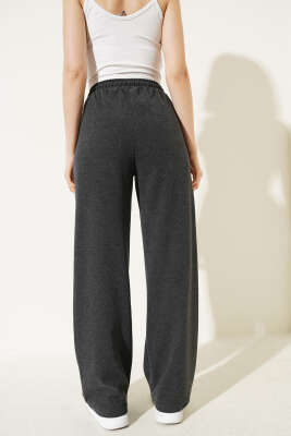 İp Bağcıklı Bol Paça Pantolon Füme - Kadın Giyim Modelleri