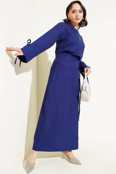 İp Bağcıklı Etekli Basic İkili Takım Lacivert - İkili Takım