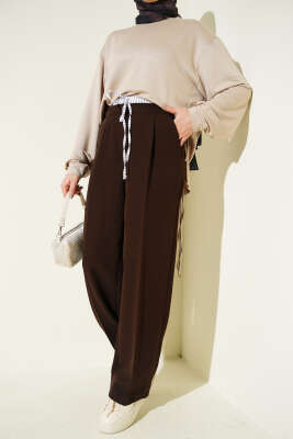İp Bağcıklı Pantolon Kahve - MISRA