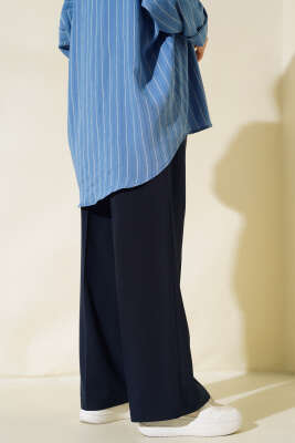 İp Bağcıklı Pantolon Lacivert - Pantolon