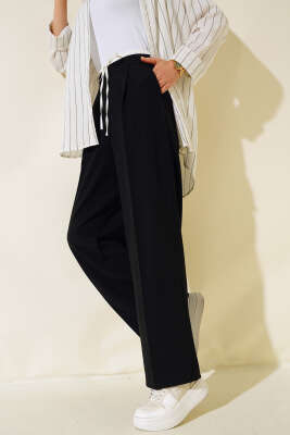 İp Bağcıklı Pantolon Siyah - Pantolon