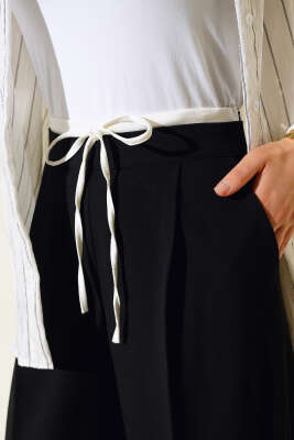 İp Bağcıklı Pantolon Siyah - Pantolon