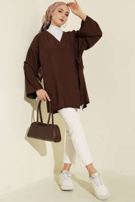 İp Bağlamalı Kimono Kahve - Dış Giyim&Mont