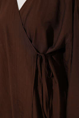İp Bağlamalı Kimono Kahve - Dış Giyim&Mont