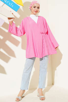 İp Bağlamalı Kimono Pembe - 500-700 TL Ürünler