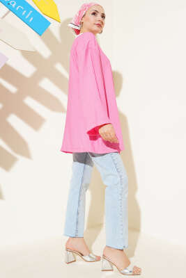 İp Bağlamalı Kimono Pembe - Dış Giyim&Mont