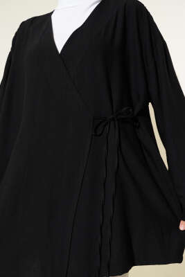 İp Bağlamalı Kimono Siyah - 500-700 TL Ürünler