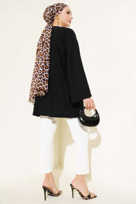 İp Bağlamalı Kimono Siyah - 500-700 TL Ürünler
