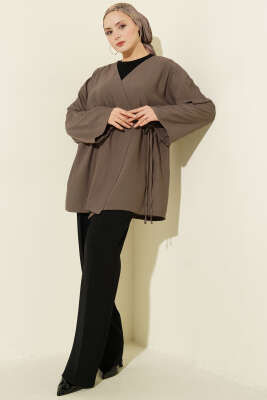 İp Bağlamalı Kimono Vizon - Dış Giyim&Mont