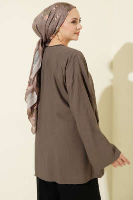 İp Bağlamalı Kimono Vizon - Dış Giyim&Mont