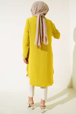 İpi Aksesuar Detaylı Uzun Tunik Neon Yeşili - Tunik