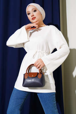 İspanyol Kol Bağcıklı Tunik Ekru 