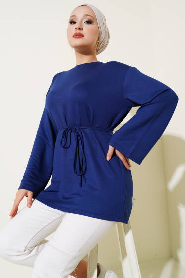 İspanyol Kol Bağcıklı Tunik Lacivert - Tunik