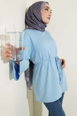 İspanyol Kol Bağcıklı Tunik Mavi - ELFİDA TEKSTİL