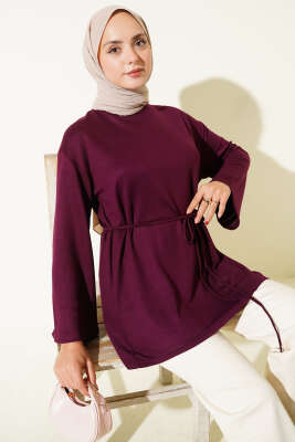 İspanyol Kol Bağcıklı Tunik Mürdüm 