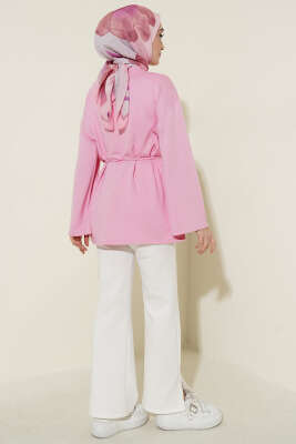 İspanyol Kol Bağcıklı Tunik Pembe - Yılın Fırsatı