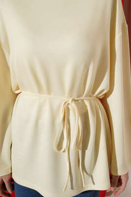 İspanyol Kol Bağcıklı Tunik Sarı - Tunik