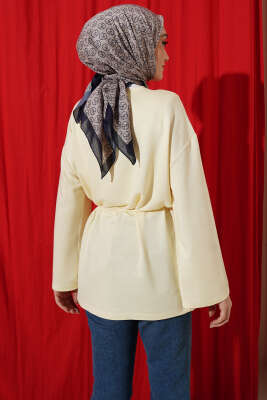 İspanyol Kol Bağcıklı Tunik Sarı - Yılın Fırsatı