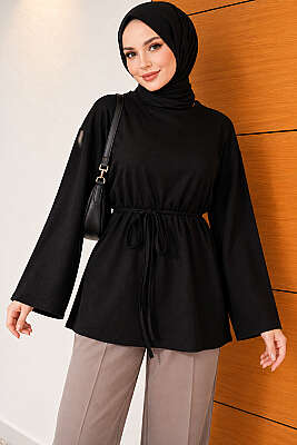 İspanyol Kol Bağcıklı Tunik Siyah - 100-300 TL Ürünler