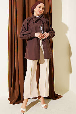 İspanyol Paça Çımalı Dabıl Pantolon Bej - Pantolon