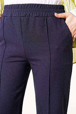 İspanyol Paça Çımalı Dabıl Pantolon Lacivert - Pantolon