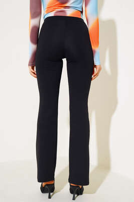 İspanyol Paça Çımalı Pantolon Siyah - Kadın Giyim Modelleri