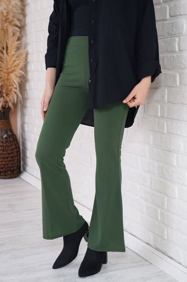 İspanyol Paça Haki Pantolon - Pantolon