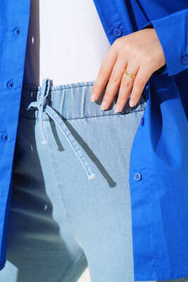 İspanyol Paça Kot Pantolon Açık Kar - Yılın Fırsatı