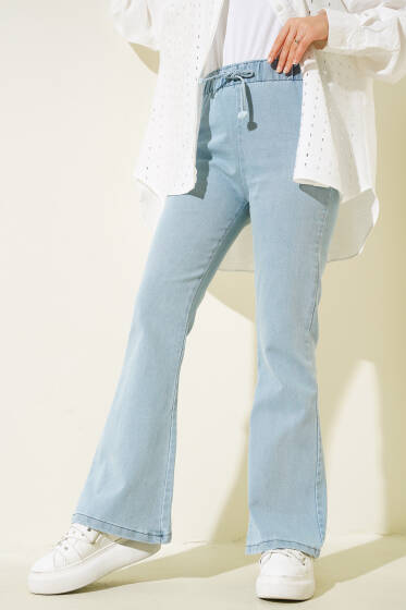 İspanyol Paça Kot Pantolon Buz Mavisi - Pantolon