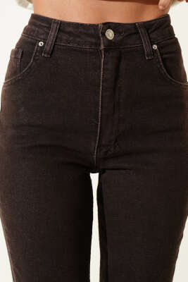 İspanyol Paça Kot Pantolon Kahve - Kadın Giyim Modelleri