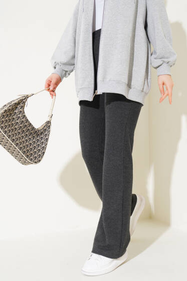 İspanyol Paça Selanik Kumaş Pantolon Antrasit - Pantolon