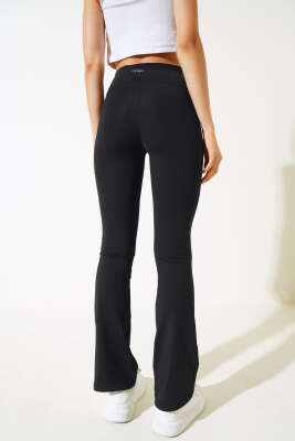 İspanyol Paça Yüksek Bel Tayt Siyah - Kadın Giyim Modelleri