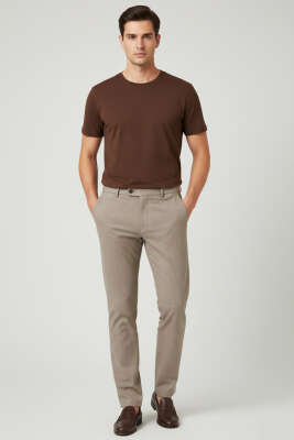 İtalyan Slim Erkek Pantolon Bej - Erkek Pantolon