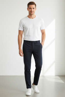 İtalyan Slim Erkek Pantolon Lacivert - Erkek Pantolon