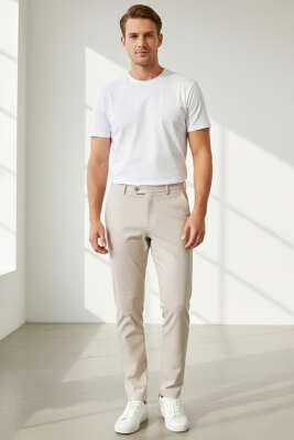 İtalyan Slim Erkek Pantolon Taş - Erkek Pantolon